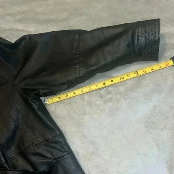 Salon Studio Leather jacket black size XL Vintage - Picture 7 of 12